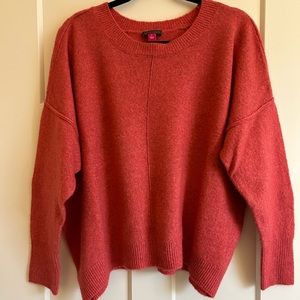 Deep coral comfy loose pullover sweater!